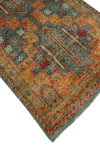 Balochi Gala Grey/Orange Rug, 3'9" x 6'0"