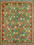 Balochi Fabiana Green/Ivory Rug, 4'1" x 5'6"