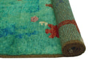 Balochi Lynwood Turquoise/Burgundy Rug, 3'7" x 4'11"