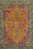 Balochi Roosevelt Purple/Orange Rug, 3'3" x 4'11"