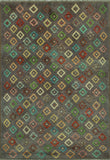 Balochi Rafeeq Grey/Rust Rug, 4'0" x 5'7"