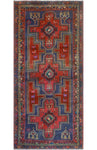 Fine VTG Trenton Red/Navy Runner, 4'7" x 9'10"