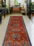 Fine VTG Roseanna Red/Navy Runner, 2'11" x 10'7"