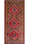 Fine VTG Zeyne Charcoal/Red Runner, 4'7" x 10'1"