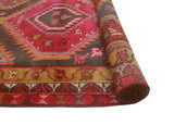 Fine VTG Zeyne Charcoal/Red Runner, 4'7" x 10'1"