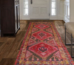 Fine VTG Zeyne Charcoal/Red Runner, 4'7" x 10'1"