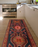 Fine VTG Dayan Navy/Rust Runner, 3'11" x 9'8"