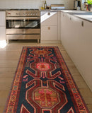 Fine VTG Dayan Navy/Rust Runner, 3'11" x 9'8"