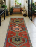 Vintage Angeliya Rust/Charcoal Runner, 2'10" x 8'7"