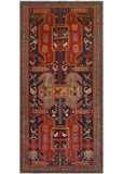 Semi Antique Firdous Charcoal/Red Rug, 4'8" x 9'5"
