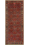 Fine VTG Hadlee Red/Charcoal Runner, 3'11" x 9'10"