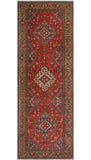 Fine VTG Merih Red/Beige Runner, 3'7" x 10'9"