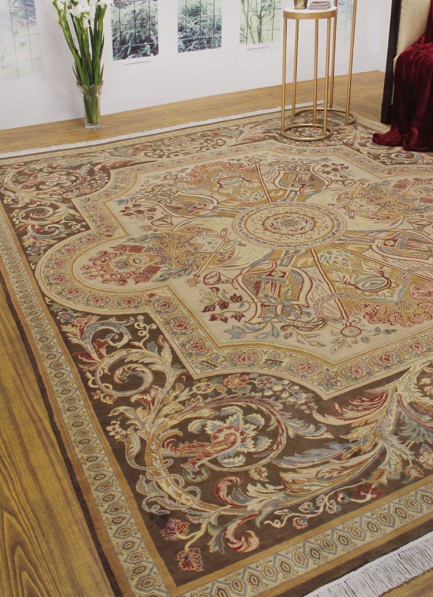Wali Firdous Beige/Brown Rug, 7'11