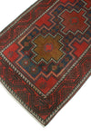 Fine VTG Helmand Red/Blue Runner, 3'1" x 9'3"