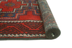 Fine VTG Helmand Red/Blue Runner, 3'1" x 9'3"