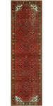 Fine VTG Beldan Red/Charcoal Runner, 3'7" x 13'5"