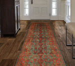 Fine VTG Randi Red/Charcoal Runner, 3'10" x 10'8"