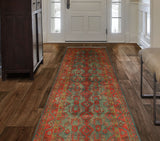 Fine VTG Randi Red/Charcoal Runner, 3'10" x 10'8"