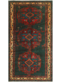 Fine VTG Chaya Charcoal/Blue Rug, 5'0" x 9'5"