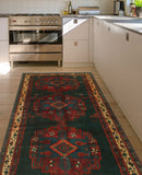 Fine VTG Chaya Charcoal/Blue Rug, 5'0" x 9'5"