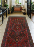 Fine VTG Cecile Red/Charcoal Runner, 4'8" x 9'10"