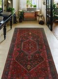 Fine VTG Cecile Red/Charcoal Runner, 4'8" x 9'10"