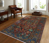 Fine VTG Winfred Burgundy/Charcoal Rug, 5'1" x 8'11"