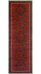 Vintage Hosea Red/Charcoal Runner, 3'4" x 10'3"