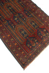 Fine VTG Kpodo Charcoal/Red Runner, 3'2" x 6'3"