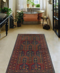 Fine VTG Kpodo Charcoal/Red Runner, 3'2" x 6'3"
