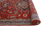Vintage Saul Red/Navy Rug, 3'10" x 5'11"