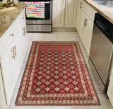 Vintage Manuel Burgundy/Ivory Rug, 4'6" x 6'11"