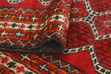 Vintage Jarrah Red/Charcoal Rug, 4'4" x 7'0"