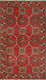 Vintage Taj Red/Charcoal Rug, 3'10" x 6'8"