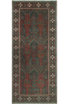 Vintage Gene Charcoal/Burgundy Runner, 4'2" x 9'7"