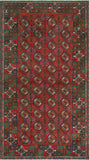Vintage Maxwell Red/Green Rug, 3'8" x 6'7"