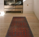 Vintage Return Red/Charcoal Runner, 2'6" x 6'5"