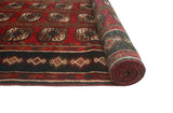 Vintage Gaylen Red/Charcoal Runner, 3'9" x 9'4"