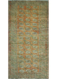 Semi Antique Deyla Rust/Green Rug, 3'7" x 6'11"