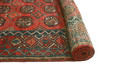 Vintage Cupere Red/Charcoal Runner, 4'7" x 9'10"