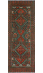 Semi Antique Britney Rust/Charcoal Runner, 2'9" x 7'8"