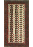 Vintage Wells Beige/Red Rug, 3'10" x 7'0"