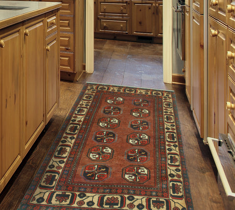 Vintage Efe Rust/Beige Rug, 2'11" x 4'7"