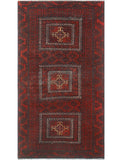 Vintage Baderinw Red/Charcoal Rug, 3'0" x 5'5"