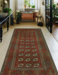 Fine VTG Kwasi Red/Charcoal Runner, 4'0" x 8'5"