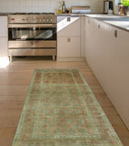 Semi Antique Orvin Rust/Green Runner, 3'6" x 7'8"