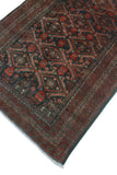 Vintage Azar Charcoal/Burgundy Runner, 3'3" x 5'8"