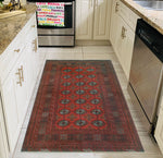 Balochi Rehoie Red/Charcoal Rug, 4'6" x 6'1"