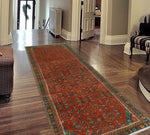 Fine VTG Arialda Rust/Charcoal Runner, 3'6" x 9'8"