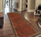 Fine VTG Arialda Rust/Charcoal Runner, 3'6" x 9'8"